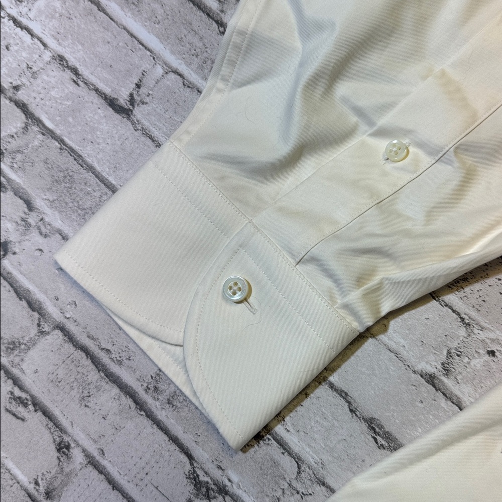 Proper Cloth mens 19 cream solid 100% cotton luxury dress shirt EUC - Picture 4 of 8
